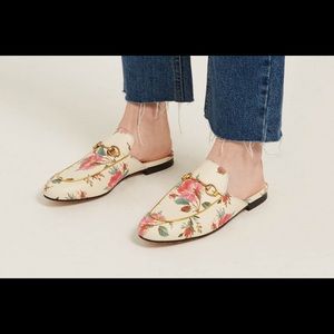 Rare Gucci Women Princetown Rose Floral Loafer Mule